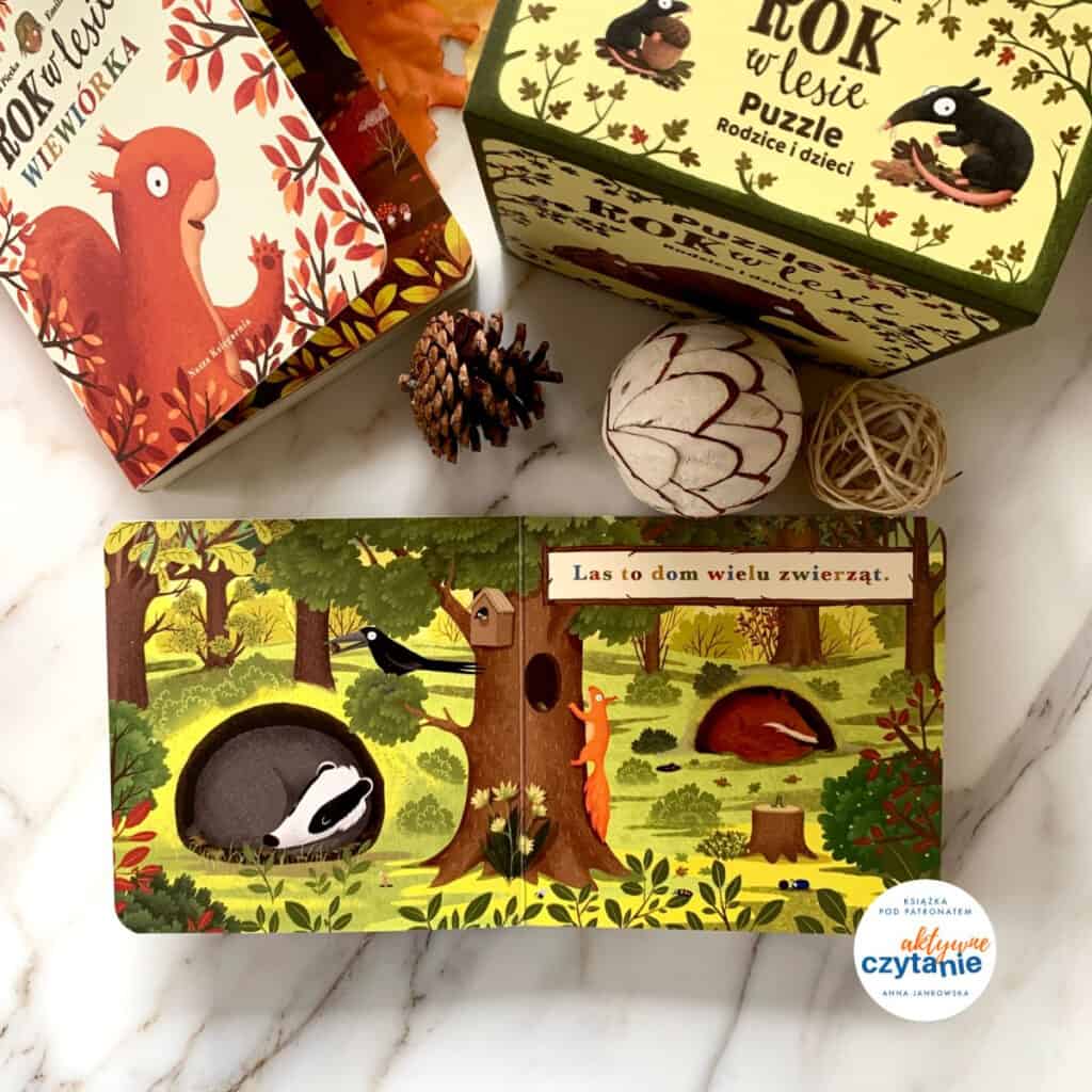 kartonowe ksiazeczki dla dzieci rok w lesie wiewiorka borsuk recenzja ksiazki178