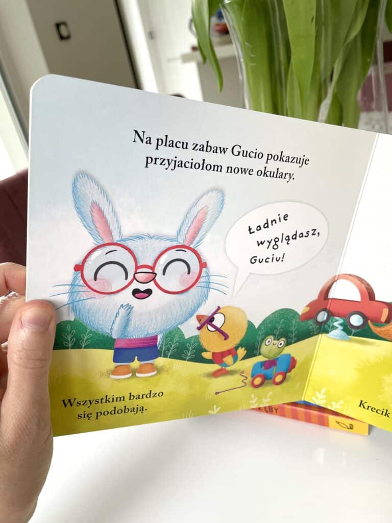 to-ja-gucio-okulary-to-ja-gucio-myje-zeby-to-ja-gucio-dobranoc-kartonowe-ksiazeczki-o-codziennosci-recenzja aktywne czytanie23