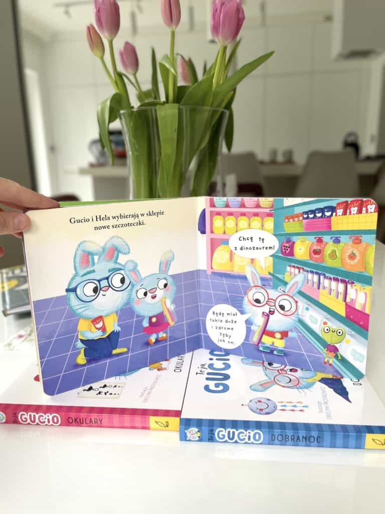 to-ja-gucio-okulary-to-ja-gucio-myje-zeby-to-ja-gucio-dobranoc-kartonowe-ksiazeczki-o-codziennosci-recenzja aktywne czytanie23