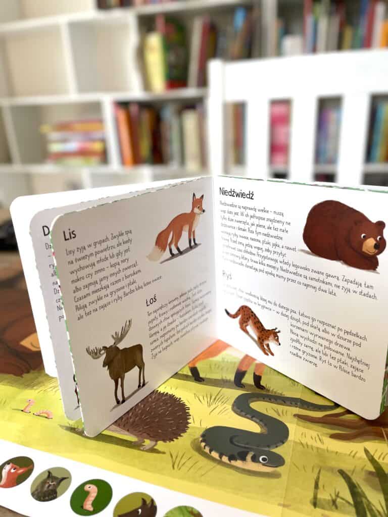 interaktywne-puzzle-kakadu-zwierzeta-lasu-recenzja-ksiazki-zabawki-dla-dzieci aktywne czytanie