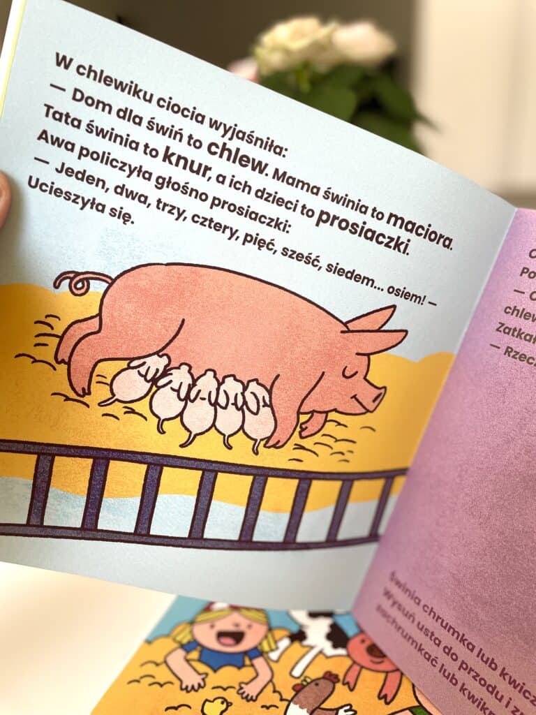 olo-i-awa-logopedyczna-zabawa-dzwieki-na-wsi-recenzja-ksiazki-dla-dzieci aktywne czytanie