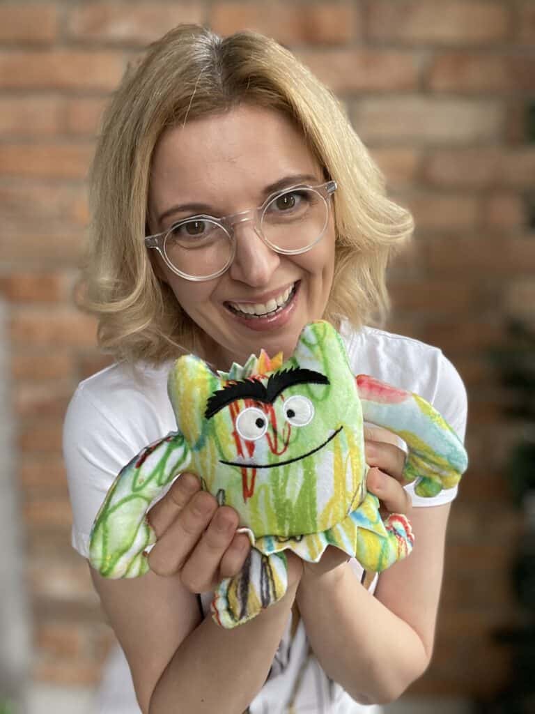 kolorowy potwor pop up ksiakza o emocjach z maskotka aktywne czytanie