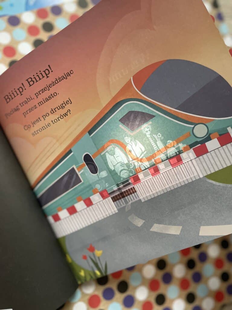 Przyjazny edukacyjny obrazek z pojazdem na stronie 