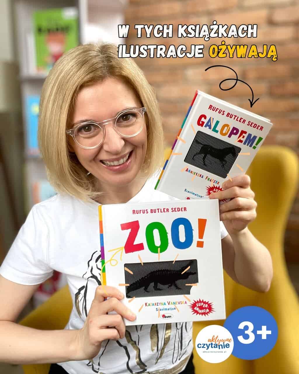 „Galopem” i&nbsp;„Zoo”. Recenzja książek wydawnictwa AWM z&nbsp;ożywającymi ilustracjami