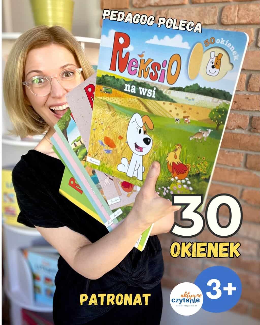 „Reksio na&nbsp;wsi”. Edukacyjna książka dla dzieci 3-6 lat ma&nbsp;30 okienek