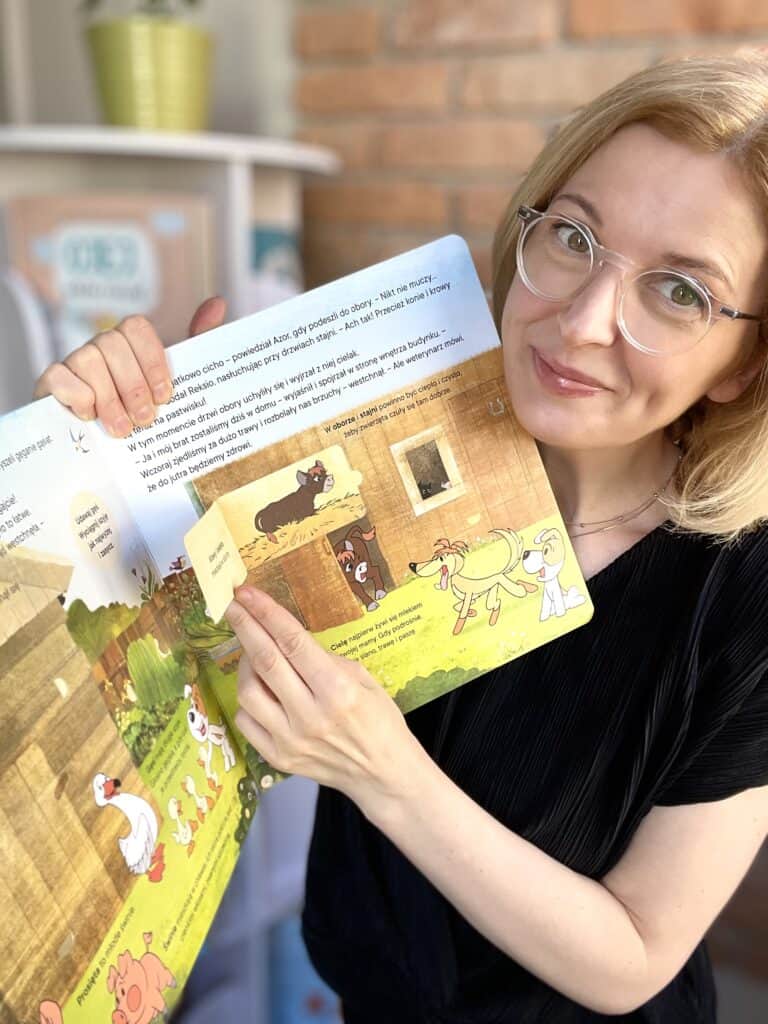 reksio-na-wsi-edukacyjna-ksiazka-dla-dzieci-3-6-lat-ma-30-okienek-recenzja aktywne czytanie10 pedagog poleca