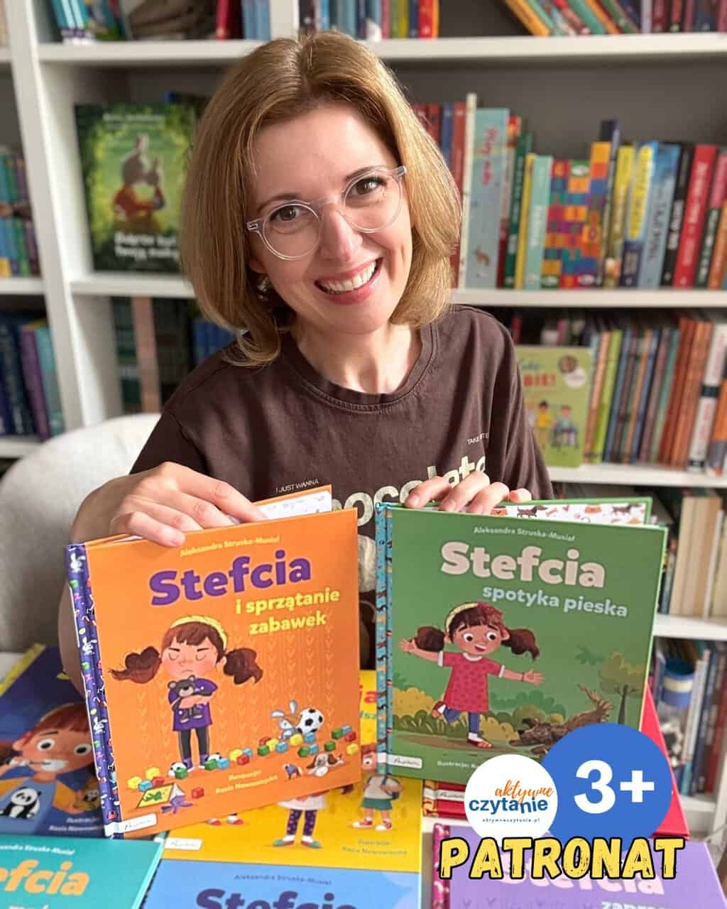 „Stefcia i&nbsp;sprzątanie zabawek”, „Stefcia spotyka pieska” Wydawnictwo Papilon 