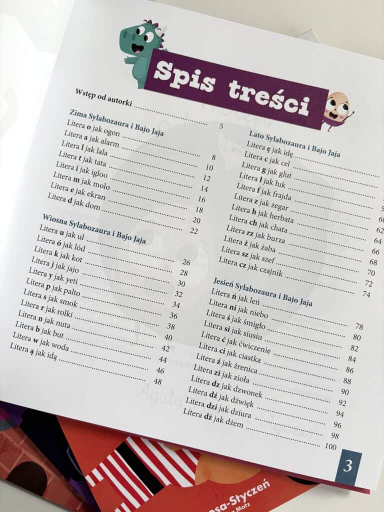 sylabozaur-i-bajo-jajo-elementarz-do-nauki-czytania-metoda-sylabowa-wydawnictwo-demart-recenzja-ksiazki-dla-dzieci aktywne czytanie94